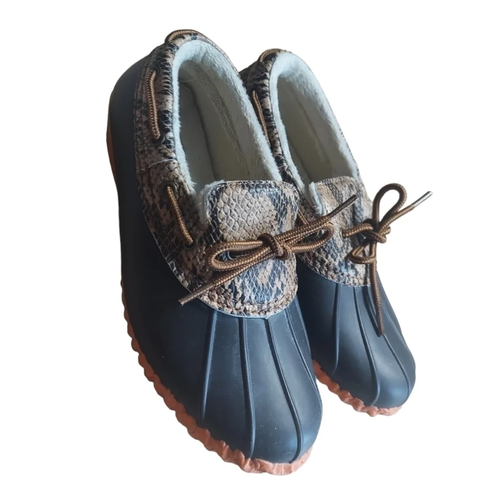 7.5 JBU brown snakr skin waterproof rain‎ shoes